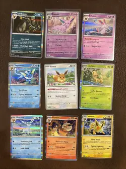 Pokemon Eeveelution Complete 9 Card Set Lot PRISMATIC EVOLUTIONS Espeon Rev H - Image 1