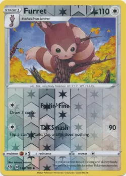 Furret 136/189 Reverse Holo Darkness Ablaze Pokemon Card NM - Image 1