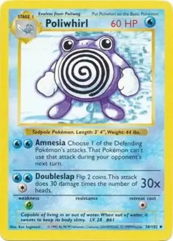 Shadowless Poliwhirl 38/102 - Base Set Mild Play BUY 2 CARDS GET 1 FREE!! - Image 1
