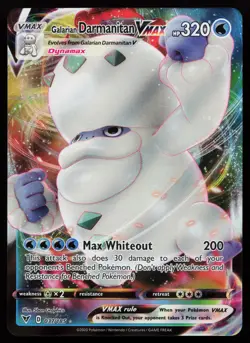 Galarian Darmanitan VMAX 037/185 Ultra Rare SWSH04: Vivid Voltage Pokemon Card - Image 1