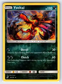Yveltal 95/181 2019 Sun & Moon Team Up Pokemon Card Reverse Holo Rare - Nm - Image 1