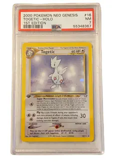 Pokemon Togetic 1st Edition Holo Neo Genesis NM Pokemon Card - PSA 7 WOTC - Image 1