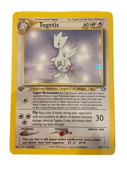 Pokemon Togetic 1st Edition Holo Neo Genesis NM Pokemon Card - PSA 7 WOTC - Image 2