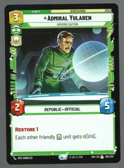 Star Wars Unlimited TotR Card TWI092 Admiral Yularen - Image 1