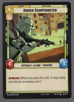 Star Wars Unlimited TotR Foil Card TWI214 Hidden Sharpshooter - Image 1