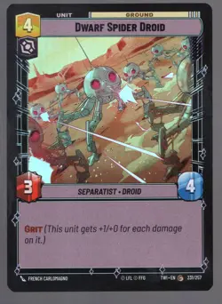 Star Wars Unlimited TotR Foil Card TWI231 Dwarf Spider Droid - Image 1