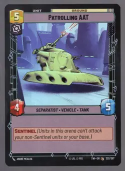 Star Wars Unlimited TotR Foil Card TWI232 Patrolling AAT - Image 1