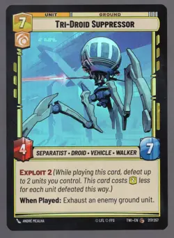 Star Wars Unlimited TotR Foil Card TWI217 Tri-Droid Suppressor - Image 1
