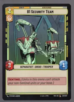 Star Wars Unlimited TotR Foil Card TWI207 B1 Security Team - Image 1