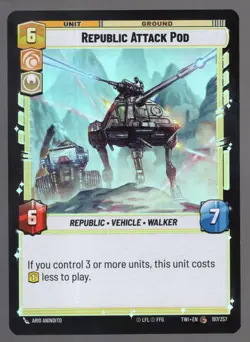Star Wars Unlimited TotR Foil Card TWI197 Republic Attack Pod - Image 1