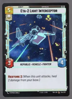 Star Wars Unlimited TotR Foil Card TWI244 Eta-2 Light Interceptor - Image 1