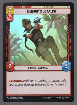 Star Wars Unlimited TotR Foil Card TWI159 Dendup's Loyalist - Image 1