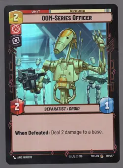 Star Wars Unlimited TotR Foil Card TWI131 OOM-Series Officer - Image 1