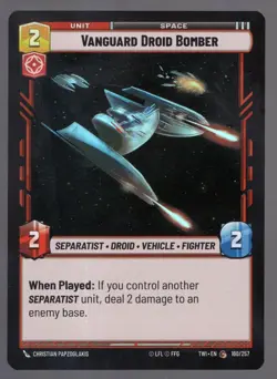 Star Wars Unlimited TotR Foil Card TWI160 Vanguard Droid Bomber - Image 1