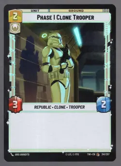 Star Wars Unlimited TotR Foil Card TWI241 Phase I Clone Trooper - Image 1