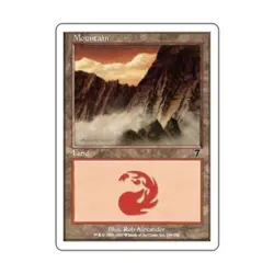 WOTC MtG 7th Ed Mountain #339 (C) (Foil) VG - Image 1
