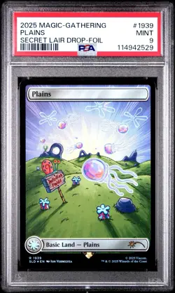 2025 MTG Magic The Gathering SpongeBob Secret Lair Plains Foil #1939 PSA 9 QTY - Image 1