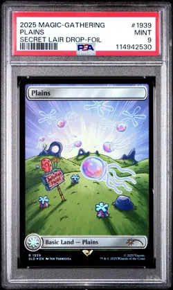 2025 MTG Magic The Gathering SpongeBob Secret Lair Plains Foil #1939 PSA 9 QTY - Image 2