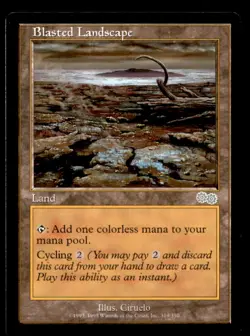 MTG Blasted Landscape LP Light Play Urza's Saga [1379] - Image 1