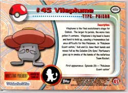#45 Vileplume Pokemon Topps Cards Fast Shipping! - Image 2