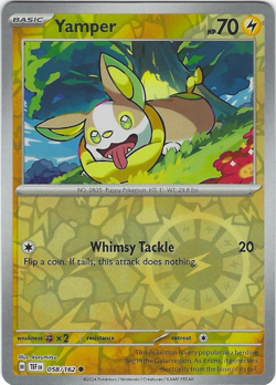 Yamper #058/162 Sv05: Temporal Forces Reverse Holo - Pokemon - Image 1