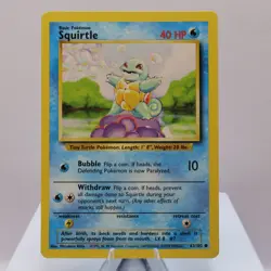 Pokemon TCG - Squirtle 63/102 Base Set Common WOTC 1999 - EXC/NM - Image 2