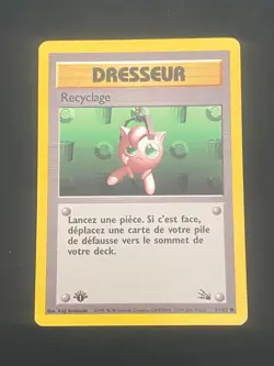 CARTE POKEMON RECYCLAGE 61/62 EDITION 1 FR COMMUNE WIZARDS FOSSILE - TBE - Image 1