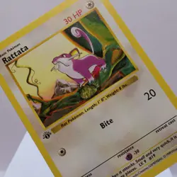 Pokemon TCG - Rattata 61/102 Base Set Common 1st Edition WOTC 1999 - NM - Image 1