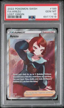 2022 POKEMON SWORD & SHIELD LOST ORIGIN #189 FULL ART/AREZU PSA 10 - Image 1