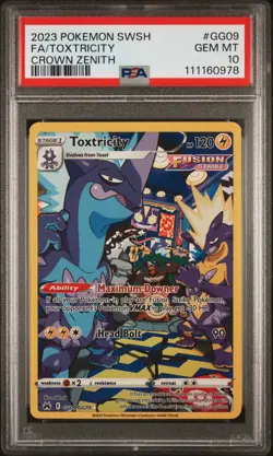 Toxtricity #GG09 2023 Pokemon Sword And Shield Crown Zenith Full Art PSA 10 - Image 1