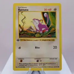 Pokemon TCG - Rattata 61/102 Base Set Common 1st Edition WOTC 1999 - EXC - Image 2