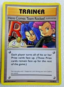 Trainer Secret Pokemon TCG Card Evolutions Here Comes Team Rocket 113/108 - Image 1