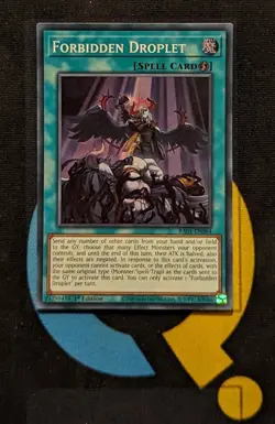 RA01-EN064 Forbidden Droplet Super Rare 1st Edition YuGiOh Card - Image 1