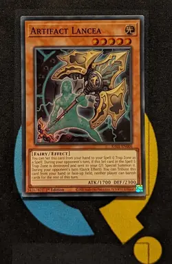 RA01-EN006 Artifact Lancea Super Rare 1st Edition YuGiOh Card - Image 1