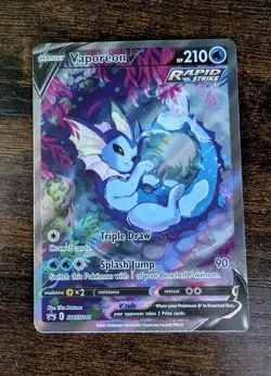 Pokemon TCG-Vaporeon V SWSH181 Black Star Promo Full Art NM - Image 1
