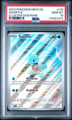 2023 Pokemon EN-151 Squirtle Illustration Rare 170/165 SV PSA 10 GEM MINT - Image 1