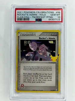 2021 POKEMON CELEBRATIONS CLASSIC COLLECTION #86 ROCKET'S ADMIN-HOLO PSA 10 - Image 1