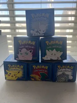 STILL IN PLASTIC Pokemon 1999 Burger King 23k gold plated Complete Blue Set - Image 1