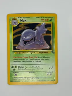Pokemon Muk 13/62 Fossil Set Shiny Holo LP WOTC - Image 1