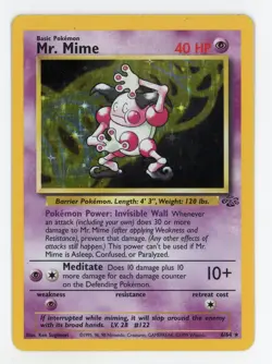 Mr. Mime Holo - Pokemon 1999 Jungle #6 EX+ - Image 1