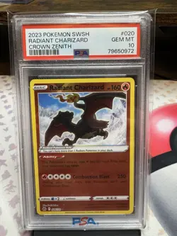 Pokemon TCG Radiant Charizard Crown Zenith 020/159 PSA 10 - Image 1