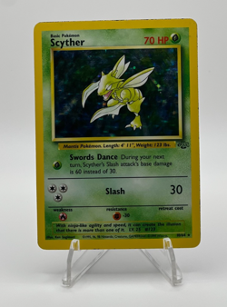 Scyther 10/64 MP/LP Played Jungle Set 1999 Pokemon Card Holo Rare Holofoil - Image 1