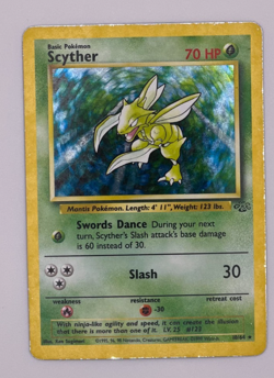 Scyther 10/64 MP/LP Played Jungle Set 1999 Pokemon Card Holo Rare Holofoil - Image 3