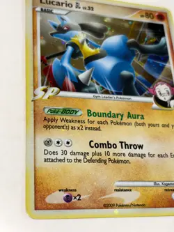 Lucario - 8/111 Cosmos *HOLOBLEED* Pokemon Rising Rivals 2009 Card LP - Image 2