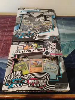 Pokemon TCG Black Bolt/White Flare Binder Collection And Unova Poster Collection - Image 1