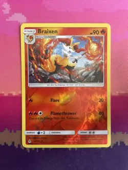 Pokemon Card Braixen Forbidden Light Reverse Holo Uncommon 16/131 Near Mint - Image 1