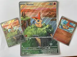 Pokemon TGC Victini Illustration Collection Promo | Full Art Rare Holo | 3 Cards - Image 2