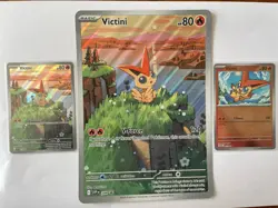 Pokemon TGC Victini Illustration Collection Promo | Full Art Rare Holo | 3 Cards - Image 4