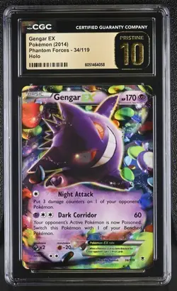 PRISTINE CGC 10 GENGAR EX 34 XY PHANTOM FORCES POKEMON - Image 1