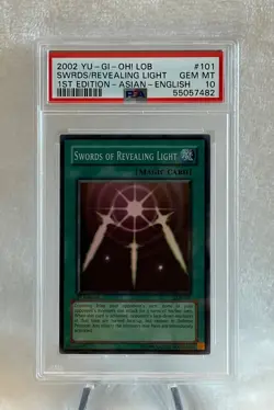 Yugioh Swords of Revealing Light LOB-101 1st Edition Asian English PSA 10 POP 3! - Image 1